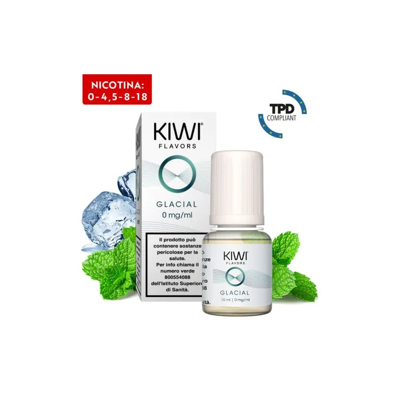 E-Liquid Glacial - Kiwi Vapor - 10 ml - Nicotina 0 Mg