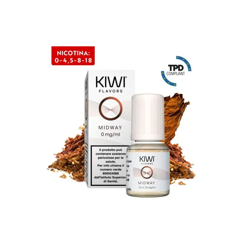 E-Liquid Midway - Kiwi Vapor - 10 ml - Nicotina 0 Mg