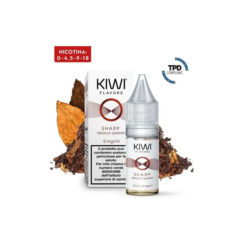 E-Liquid Sharp - Kiwi Vapor - 10 ml - Nicotina 0 Mg