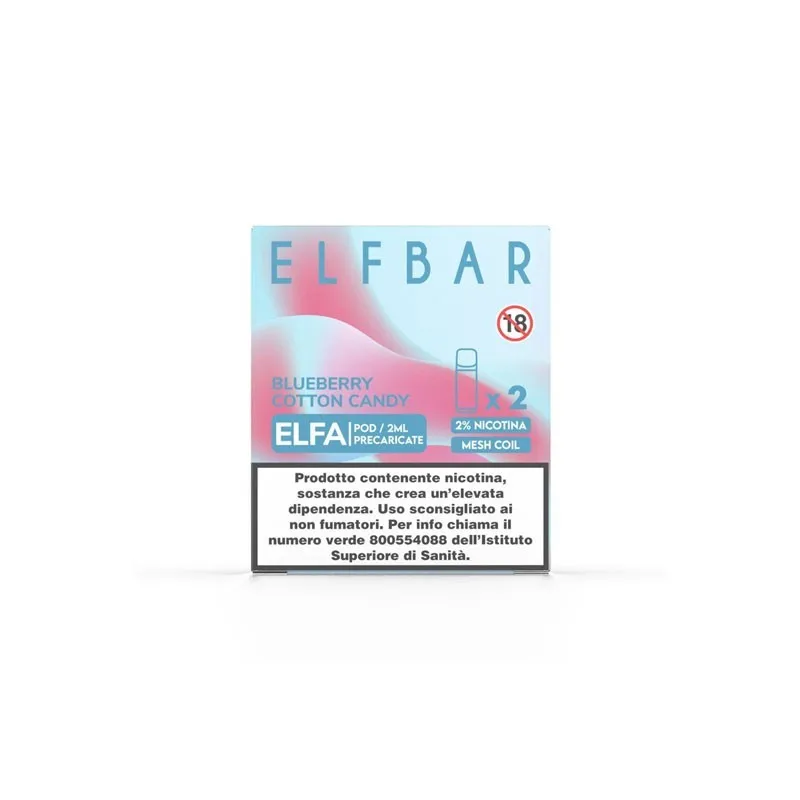 Elf Bar Elfa - Blueberry Cotton Candy - Pod Usa E Getta - 2 Pezzi - 20Mg