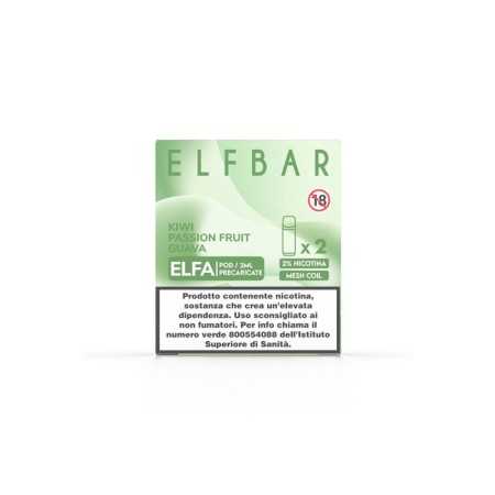 Elf Bar Elfa - Kiwi Passion Fruit Guava - Pod Usa E Getta - 2 Pezzi - 20Mg